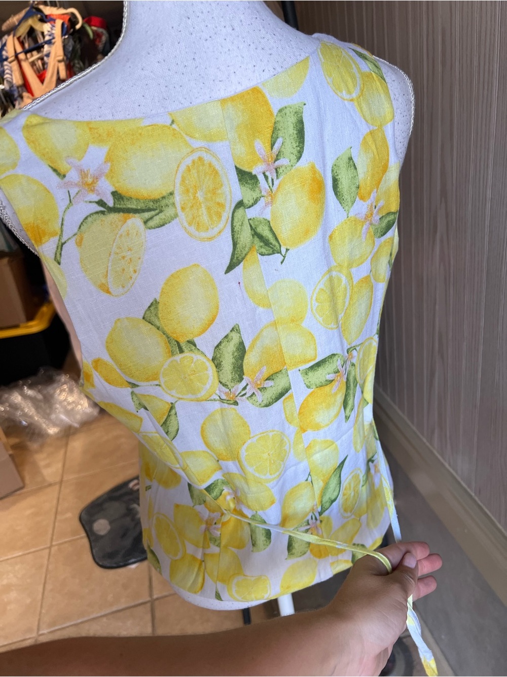 HYFVE Linen Blend Lemon Print Vest & Short Set NIP - Picture 7 of 11